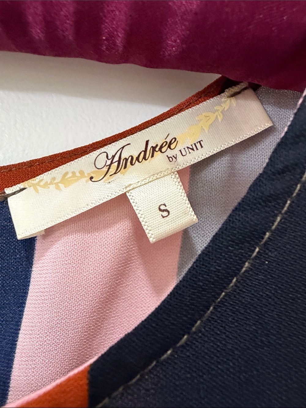 ANDREE BY UNIT Sleeveless Tiered Maxi Dress in Pink, Mustard & Navy - Picture 2 of 4
